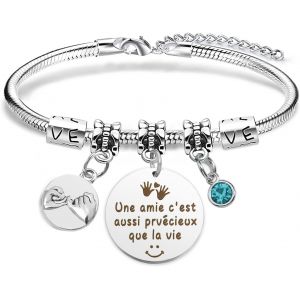 Eryi-Bracelet Amie Meilleure Amie Cadeau, Cadeau Amie Femme Homme Cadeau Pour Une Amie Meilleure Amie Femme Homme Cadeau Personnalisé Cadeau De Noël Pour Amie Cadeaux De Halloween Pour Amie - Neuf