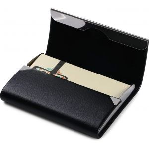 KALANKA-® Porte-Cartes de Visite, Étui pour Cartes de Visite avec Boucle Magnétique Ouverte, Porte Carte Metallique Boîtier d'identité Ultra-Mince en Acier Inoxydable pour Hommes/Femmes - Neuf
