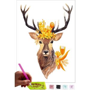 Ayuhr-Diamond Painting Mosaïque Diy 5d Set | Cerf | Broderie | Point De Croix | Peinture Diamant Par Numéros | Home Décor Mural | Peinture Décoration | Arts Craft - Neuf