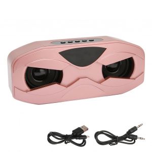 Enceinte Bluetooth, radio FM, caisson de basses HiFi, haut-parleur sans fil avec ecran LED, lumiere coloree, pour la maison et les voyages, or rose - Neuf