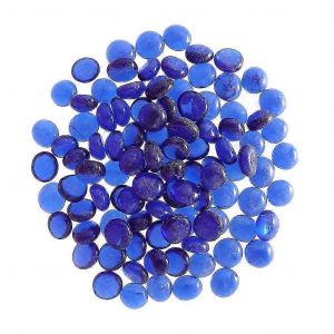 100Pcs Cailloux en verre plat bleu fonc&eacute; pour remplisseurs de vases,pierres de d&eacute;cor d'aquarium - Neuf