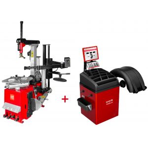 Set d&eacute;monte-pneu BT300H 3x400V + &eacute;quilibreuse de roues BB350 230V MW Tools BT300H SET3 - Neuf
