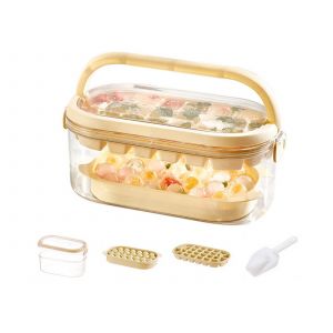 Bac &Agrave; Gla&ccedil;ons &Agrave; 2 Niveaux Avec Couvercle Et Bo&icirc;te De Rangement Pour La Cuisine, Beige - Neuf
