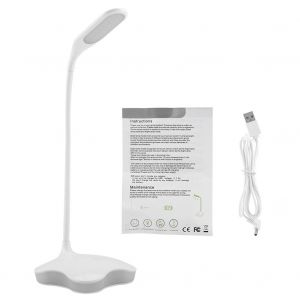 Hjlian Lampe De Table Led Rechargeable, Pliable, Pour Chambre A Coucher, Lecture, Etude, Tete Ronde, Bleue - Neuf
