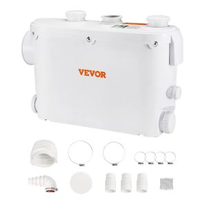 Subzonal-Vevor Pompe Macératrice 500 W Pompe De Relevage Eaux Usées 6600 L/H Hauteur Manométrique 8 M 3 Entrées D'eau Pour Toilette Sous-Sol Cuisine Évier Douche Baignoire Buanderie Machine À Rincer - Neuf