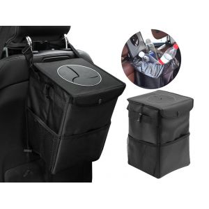 Poubelle de voiture avec couvercle, organisateur &eacute;tanche, 16 x 16 x 25 cm - Neuf