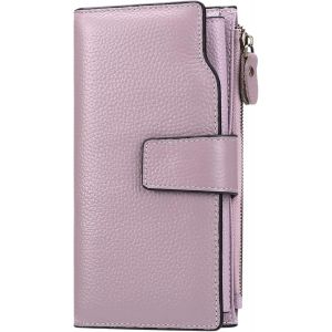 ¿Rose Violet¿Porte-Monnaie Femme En Cuir De Grande Capacité, Un Porte-Monnaie Femmes De Blocage, Chéquier Titulaire Femmes De Grande Capacité À Glissière Long Wallet - Neuf