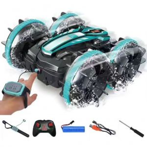 Voiture Telecommandee Amphibie Pour Enfants, Capteur De Gestes, 4 Roues Motrices, Etanche, Monster Truck, Cascades, Pour Garcons Et Filles - Neuf