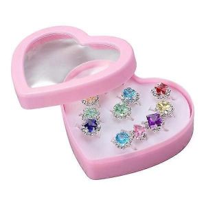 Ensemble de 12 bagues pour enfants, filles et gar&ccedil;ons, bagues rubis, bagues jouets, bijoux pour enfants - Neuf