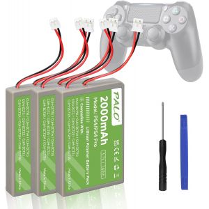 2000mah Ps4 Batterie De Rechange Pour Manette Sony Ps4/Ps4 Pro/Ps4 Slim Ps4 Cuh-Zct1e Cuh-Zct1h Cuh-Zct1u Cuh-Zct2 Cuh-Zct2u (3pcs) - Neuf