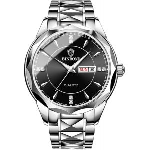 Eryi-Montre Couple Acier Inoxydable: Montre Femme Homme À Bracelet Analogique Quartz 3atm Etanche Montre Rond Classique Avec Aiguilles Lumineuses - Cadeau Couple Saint Valentin - Neuf