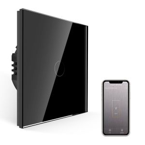 CHECARZHN--NO1-Interrupteur Tactile Intelligent - Panneau En Verre - 600 W - Pour Alexa, Google Home - 1 Vitesse Avec Led D'État - Conducteur Neutre Nécessaire - Neuf