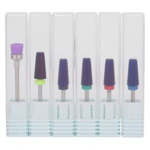 Ensemble De Forets A Ongles En Acier Tungstene, Brosse A Poussiere Pour Enlever Le Vernis Gel, Kit De Tete De Meulage Pour Le Polissage Des Ongles (Violet) - Neuf
