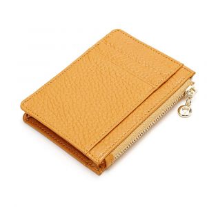 Jaune Femmes Slim Titulaire de la Carte Bancaire RFID Blocage en Cuir fermeture à Glissière Titulaire de la Carte Bancaire de Sac à main porte-monnaie - Neuf
