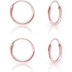 Kal-Paires -Creoles Argent Femme -Creoles Or Femme -Boucle D'oreille Femme Argent -Lot Boucles D'oreilles Femme -Boucles D'oreilles Pour Homme -Petite Creole -Diam&egrave;tre: 8, 10, 12 Mm - Neuf