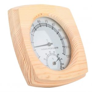 Thermomètre de sauna en bois, thermohygromètre, thermomètre et hygromètre, accessoires pour sauna à vapeur - Neuf