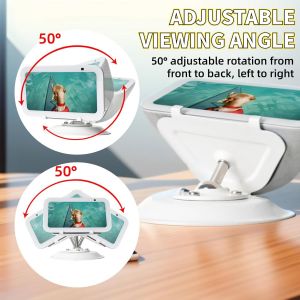 Support En M&eacute;tal Pour Echo Show 5 (3&Egrave;me G&eacute;n&eacute;ration), Support Pivotant, Avec R&eacute;glage D'Inclinaison Grand Angle, Accessoire De Bureau Pour Echo Show 5 3&Egrave;me G&eacute;n&eacute;ration, Sans Aimant (Blanc) - Neuf