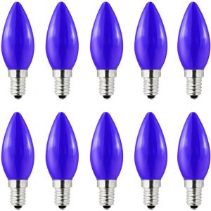 E14 Bougies Colorées 2w Ampoules Led, Économie D'énergie, Éclairage Décoratif De Fête, Ac/Dc 220-240v, Paquet De 10, Bleu[Amp746923] - Neuf