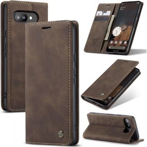 Case For Google Pixel 9a 5g Premium Leather Protective Pouch Wallet Flip Case Magnetic Case Cover For Google Pixel 9a, Coffee - Neuf