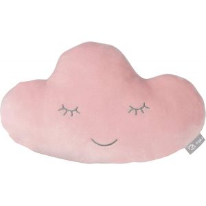 Coussin Décoratif Pour Chambre D'enfant En Forme De Nuage Style-32 X 19 Cm-Oreiller Bébé En Peluche-Visage Souriant Brodé-Rose Pastel - Neuf