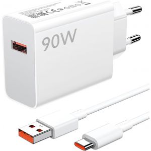 CMWX-90W Chargeur Rapide USB C pour Xiaomi 15 Ultra, Redmi Note 14 Pro 5G 13 Ultra POCO X7 Pro Chargeur Turbo Hypercharge avec Câble USB C 2M pour Xiaomi 15 14 13T 13 12 Pad 7 Chargeur xiaomi Charge - Neuf