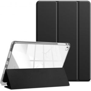 LORANKA-Coque pour iPad 2018 9,7 2017 / iPad Air 1 2 avec Pencil Holder [Stylet Apple Non Inclus], &Eacute;tui Cover Souple TPU Shell Arri&egrave;re Translucide Housse pour Apple iPad 6e/5&egrave;me G&eacute;n&eacute;ration, Noir - Neuf