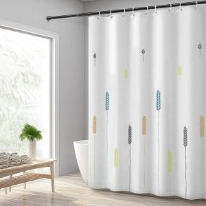 KALANKA-Rideau de Douche Tissu Polyester Lavable en Machine Rideau Salle de Bain Baignoire avec 12 Crochets Imperm&eacute;able 240 x 200 cm Blanc - Neuf