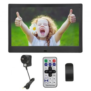 Cadre photo numerique HD 10 pouces 1024 x 600, ecran multilingue, format 16:9, noir, AU (100-240 V) - Neuf