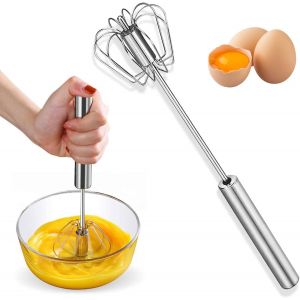 Batteur À ?Ufs Semi-Automatique En Acier Inoxydable, Multifonctionnel, Pour La Cuisine, Avec Poussoir Manuel Rotatif, Pour Fouetter, Battre Et Remuer. - Neuf