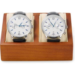 Kal-Boîte À Montres 2 Montres En Bois, Montres Boîte De Rangement Porte-Montre Boîte À Bijoux Avec Coussin Pour Montre (Beige) - Neuf