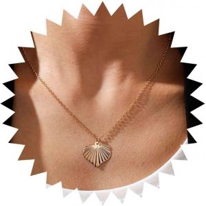 Kal-Collier Ras Du Cou Coeur Boho Collier Pendentif Coeur Doré Collier Chaine Coeur Vintage Collier Coeur Texturé Bijoux En Chaine Pour Femmes Et Filles - Neuf