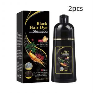 2pcs Naturel Herbal Instant Black Hair Dye Shampooing Pour Coloration Des Cheveux Blancs Uk - Neuf