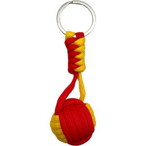 KAL-Porte-Clés Boule En Corde Drapeau Espagne, Porte-Clés Patriotique Espagnol, Porte-Clés Boule En Nylon, Porte-Clés Drapeau De L'Espagne, 3,5 Cm De Diamètre, Nylon - Neuf