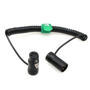 lbgwp60-Câble Audio Spiralé Pour Enregistreur, Table De Mixage, Microphone, Appareil Photo, Appareils Sonores, Zoom, Zaxcom, Canon, Xlr 3 Broches Mâle Vers Femelle, Profil Bas Coudé, Noir, 40-80 - Neuf