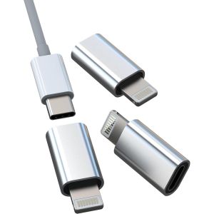TRAHOO-Adaptateur USB C Femelle vers Lightning M&acirc;le(3 Pack)C&acirc;ble De Charge Rapide Type-C Adaptateurs Pour Apple Convertisseur Connecteur IPhone C&acirc;ble Prise Type-C Chargeur iPad Fiche Chargeur 094-tp- - Neuf