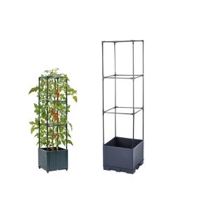 Jardini&egrave;re Sur&eacute;lev&eacute;e &Agrave; 3 Niveaux Avec Treillis Pour Plantes Grimpantes Et L&eacute;gumes - Neuf