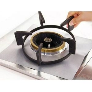 Lot De 16 Protections Antiadh&eacute;sives R&eacute;utilisables Pour Plaques De Cuisson &Agrave; Gaz, Argent&eacute;es - Neuf