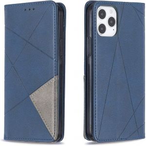 Mdy-Coque Pour Iphone 12 / Iphone 12 Pro (6,1 Pouces), Housse Portefeuille En Cuir Etui Avec Slim Tpu Silicone Bumper Magnétique Flip Case, Porte Cartes Avec Fonction Support Cover (Bleu) - Neuf