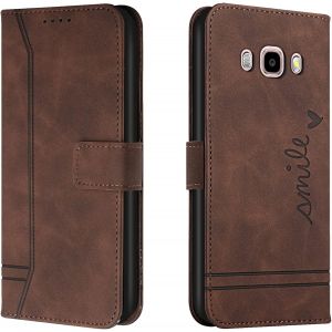 Kal-Coque Pour Samsung Galaxy J5 2016 /J510, Etui Portefeuille Samsung J5 2016 /J510, Protection Etui À Rabat Housse En Cuir Pu Avec Antichoc Tpu [Magnétique] Pour Samsung J5 2016 /J510 (Braun) - Neuf