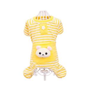 Pyjama Élégant À Rayures Pour Chien Avec Poches Arrière - Design Confortable À Quatre Pattes Pour L'intérieur Et L'extérieur - Neuf