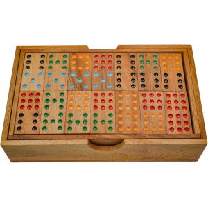 Domino Double 9-Jeu De Soci&eacute;t&eacute;-Jeu De Soci&eacute;t&eacute; En Bois Avec 56 Pions - Neuf