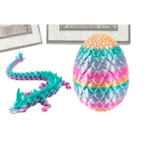 ?uf de dragon imprim&eacute; en 3D avec dragon articul&eacute; - D&eacute;coration multicolore pour la maison ou le bureau - Neuf