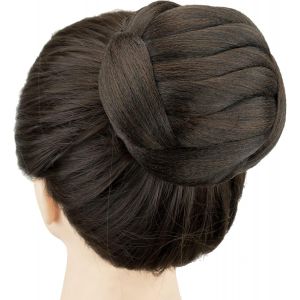 Kalanka-Danseur Tress&eacute; Chignon Couverture De Cheveux Donut Postiches Chouchou Chignon Perruque Chignon Sur La F&ecirc;te De Mariage (M1 Chocolate Brown) - Neuf
