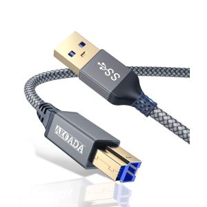 Câble USB 3.0 de 10ft, Jusqu'à 5 Gbit/s, Pour station d'accueil, hub USB 3.0, disques durs externes, imprimantes, scanners, imprimantes multifonctions etc. (Gris) - Neuf
