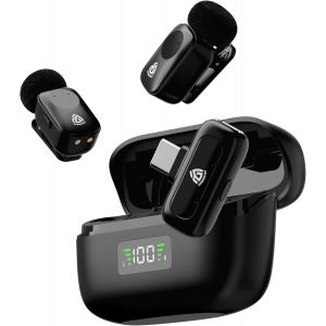 ChenQuanSarl-Micro Cravate Sans Fil Pour Iphone Android, Mini Microphone À Réduction De Bruit Et Fonction Muet, Audio Hi-Fi, Changement De Voix, 30H L'Endurance, Transmission 40M, Pour Interview Enre - Neuf