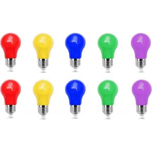 YEMAESRE-Ampoule Colorée E27, 3W Led Ampoules Couleur, Ampoules Led De Couleurs Mélangées,Rouge Jaune Bleu Vert Violet, Pour Guirlande Colorée Halloween Décoration De Fête De Noël - Neuf