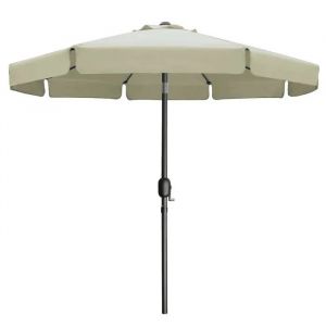 Parasol Octogonal - Marbueno Summer - D300 Cm - Beige - Polyester - 8 Baleines - Acier - R&eacute;sistant &Agrave; La Rouille - Neuf