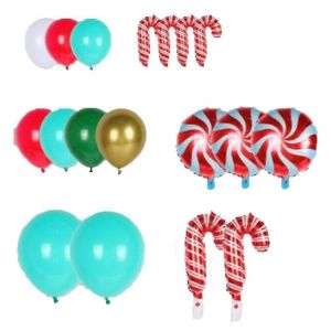 no&euml;l guirlande de ballons arc kit - rouge-vert-or des confettis, bonbons ballons compatible avec la soir&eacute;e de no&euml;l, d&eacute;coration - Neuf