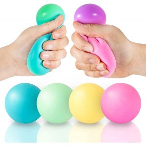 Pack de 4 balles anti-stress à changement de couleur - Soft Rainbow Stress Balls Détendez-vous,soulagez l'anxiété Stress Toys - Neuf