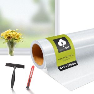 KALANKA-Film Fenetre Anti Regard 44.5x200cm, Film Occultant Fenêtre, Opaque pour Vitre Anti UV, Pellicule de Protection électrostatique, Convient pour la Salle de Bain et la Cuisine - Neuf
